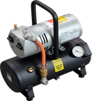 Portable vacuum pump with safety reservoir