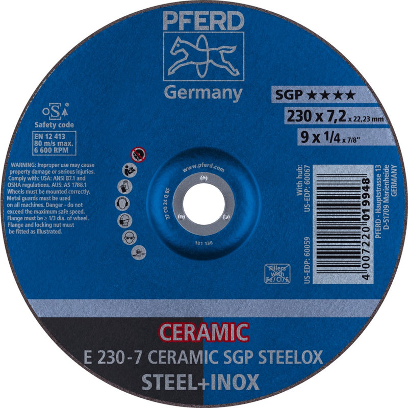 PFERD Navrondeller E 230-7 CERAMIC SGP STEELOX