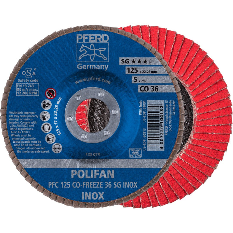 PFERD POLIFAN-lamellrondell PFC 125 CO-FREEZE 36 SG INOX