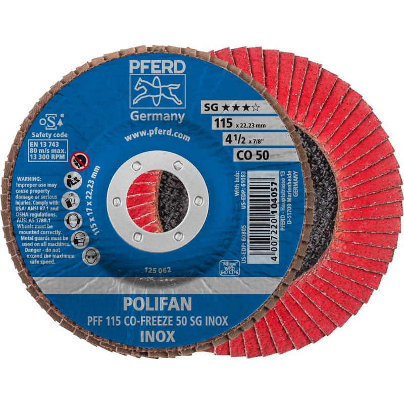 PFERD POLIFAN-lamellrondell PFF 115 CO-FREEZE 50 SG INOX